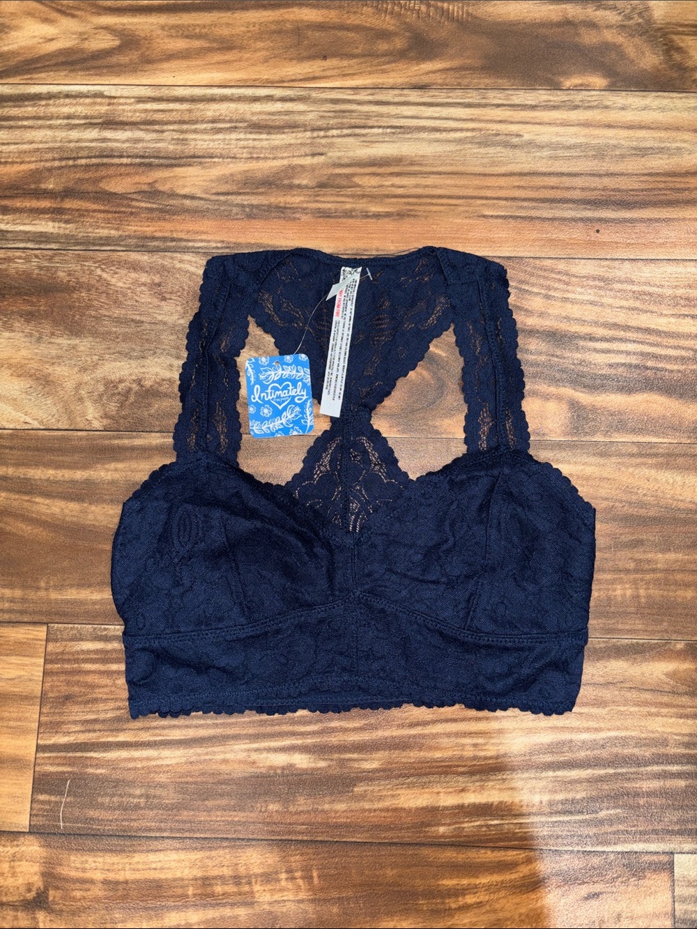 Free People Intimately Lace Racerback Bralette - Navy